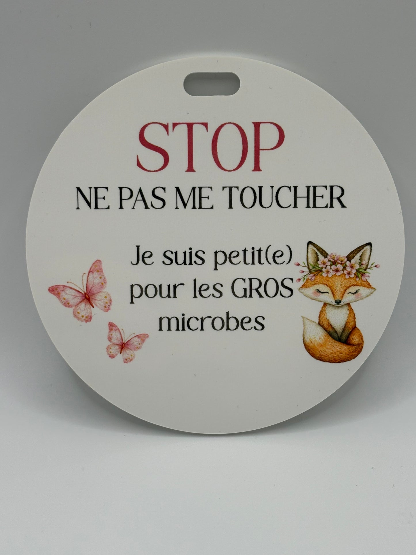 Affichette STOP pour poussette et coquille Cliquez pour voir modèles disponibles.