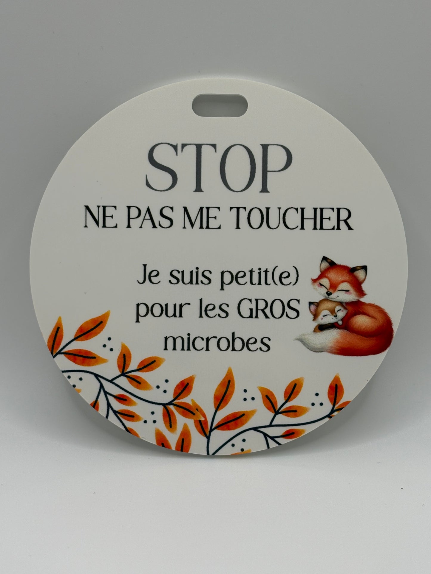 Affichette STOP pour poussette et coquille Cliquez pour voir modèles disponibles.