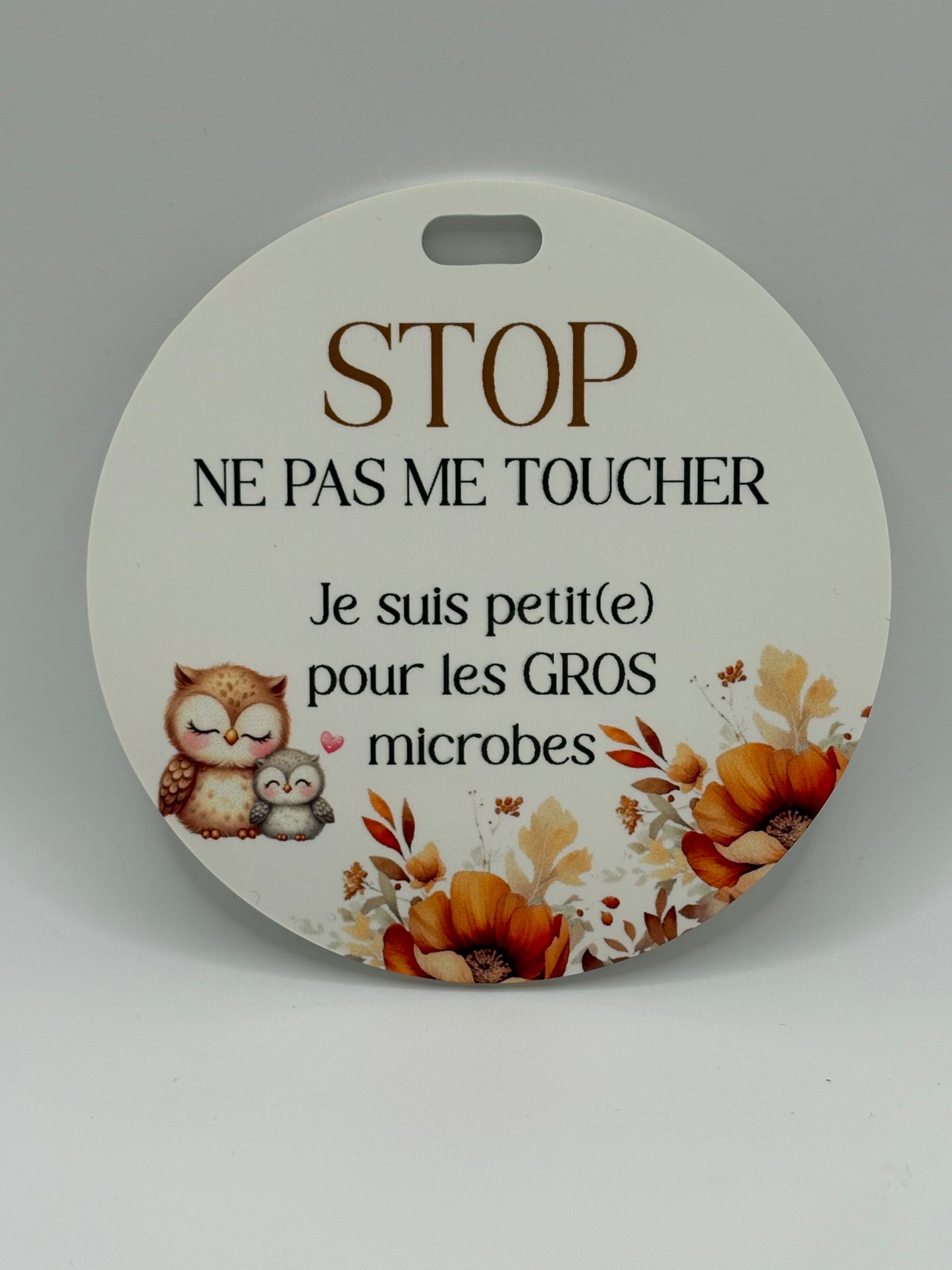 Affichette STOP pour poussette et coquille Cliquez pour voir modèles disponibles.