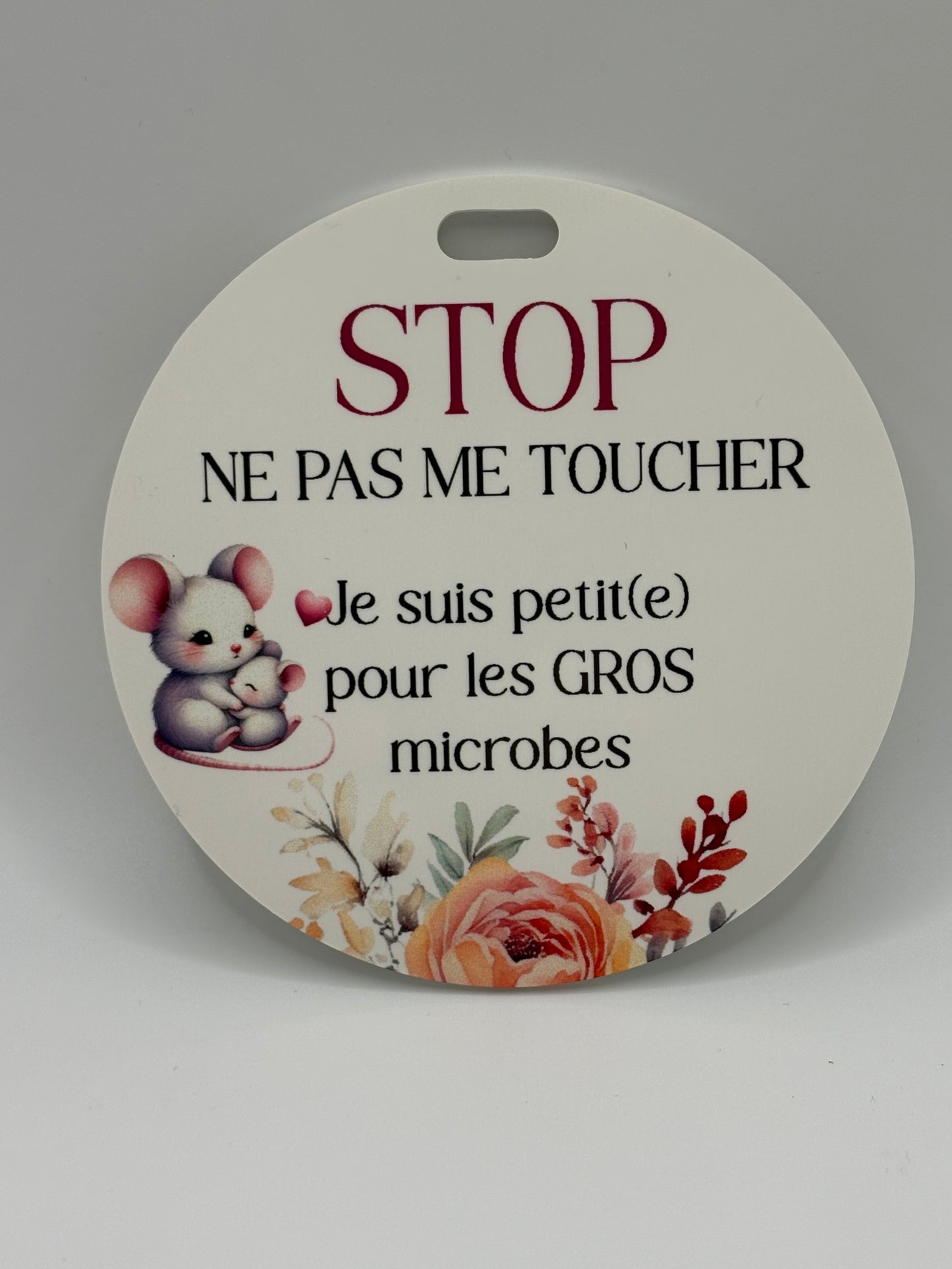 Affichette STOP pour poussette et coquille Cliquez pour voir modèles disponibles.