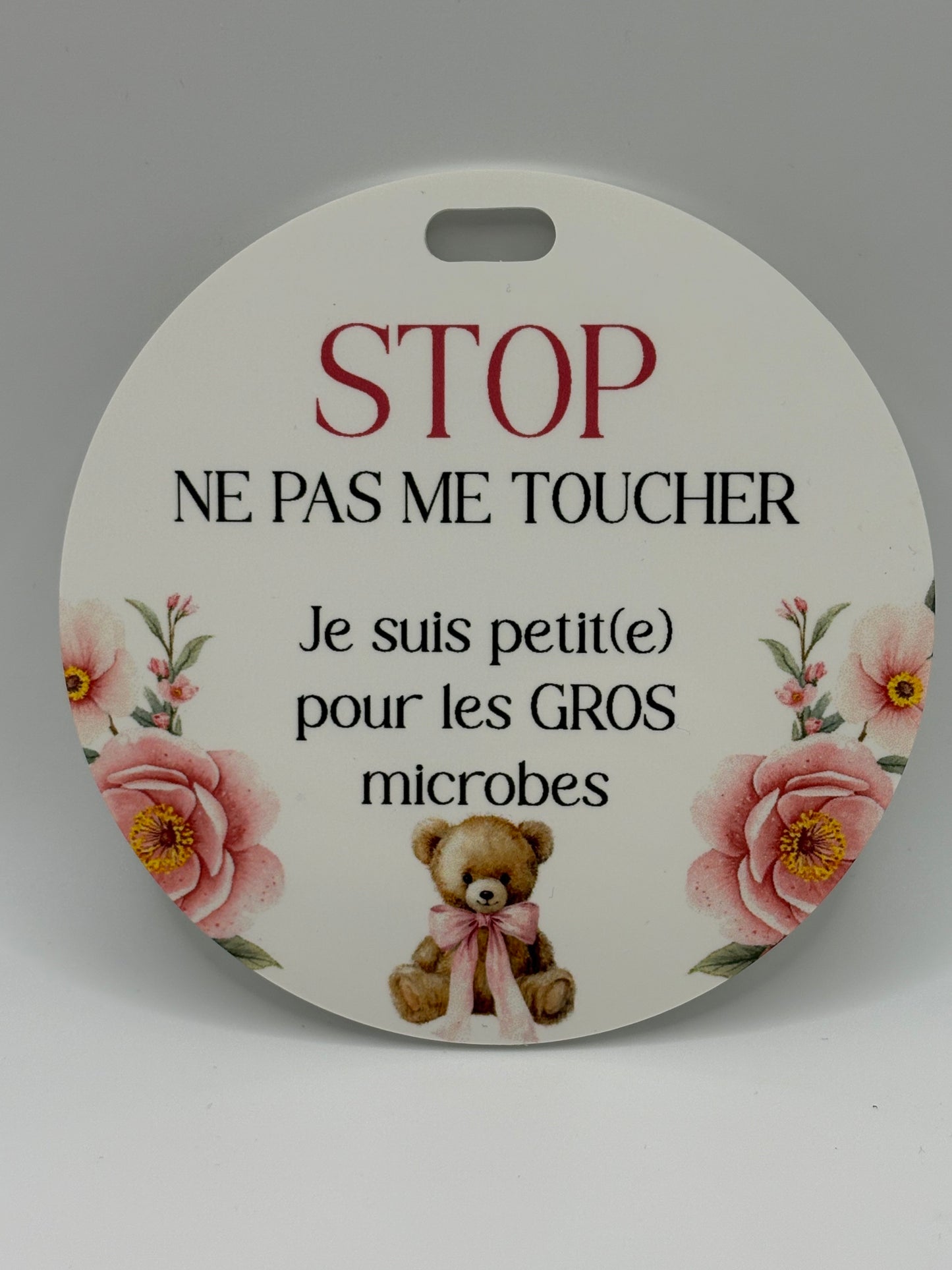 Affichette STOP pour poussette et coquille Cliquez pour voir modèles disponibles.