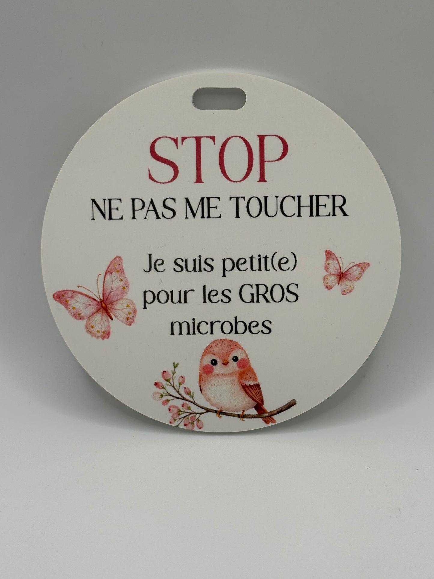 Affichette STOP pour poussette et coquille Cliquez pour voir modèles disponibles.