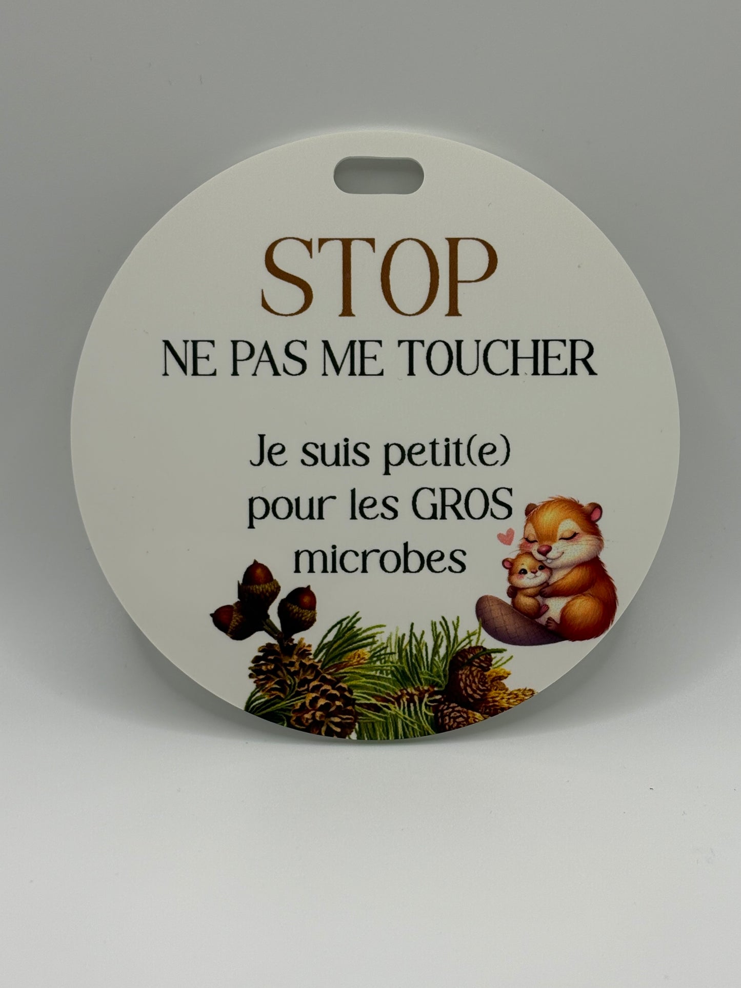 Affichette STOP pour poussette et coquille Cliquez pour voir modèles disponibles.