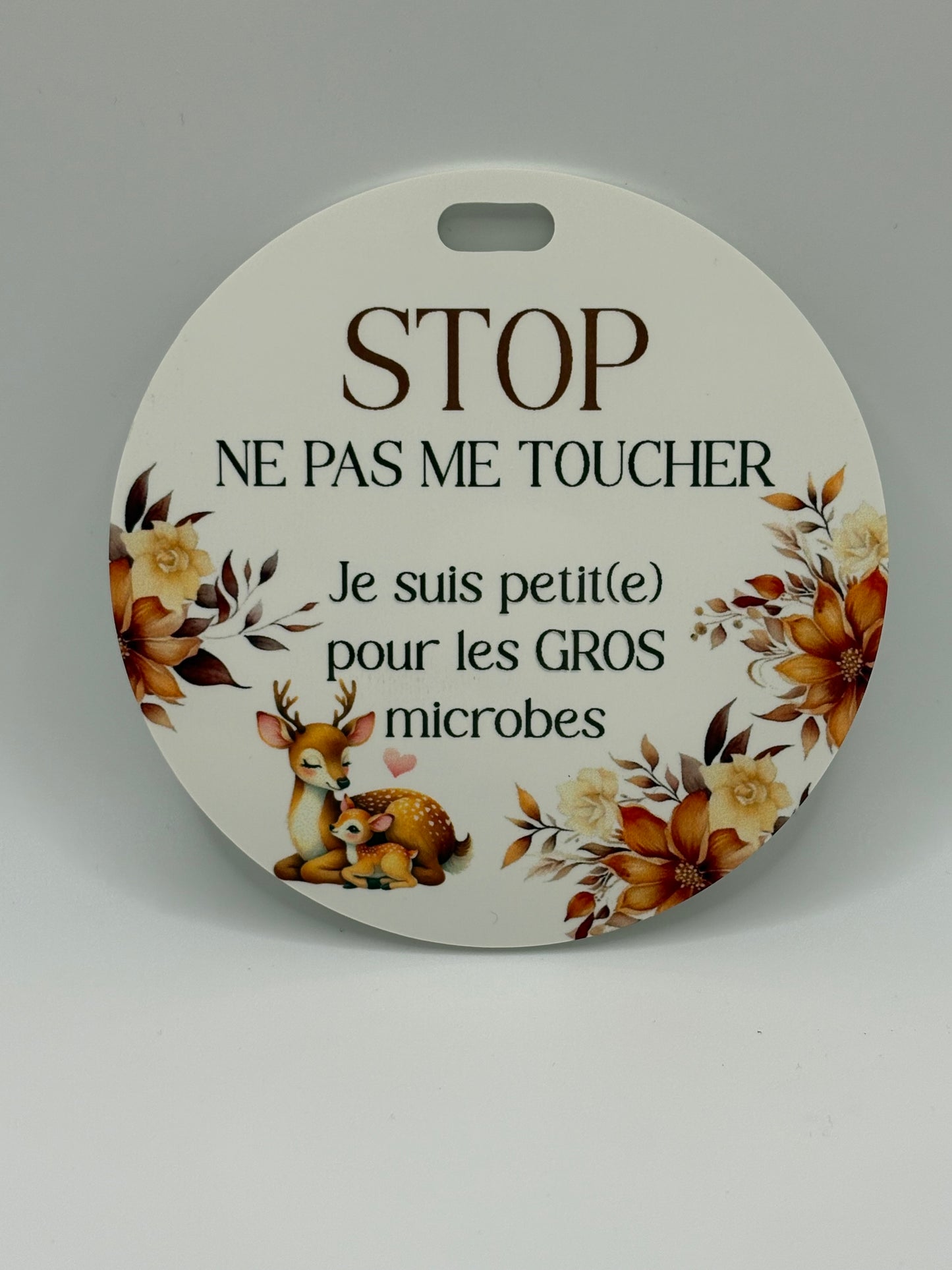 Affichette STOP pour poussette et coquille Cliquez pour voir modèles disponibles.
